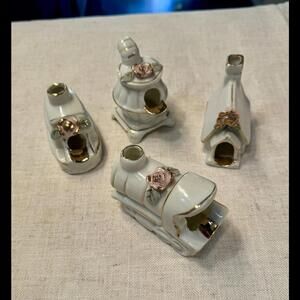 Vintage Japanese Incense Burners With Chimneys